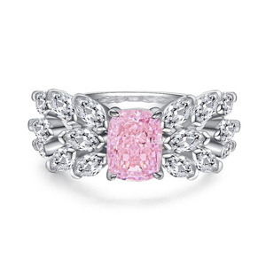 Anillos de Joyería Fina de Plata de Ley S925 con Circonita Cúbica de Corte Flor de Hielo y Diamante <span class=keywords><strong>Rosa</strong></span> para Mujer, Venta al por Mayor en Europa y América - Product Image 3