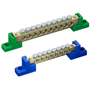 Shengguan SG-026/1+8 High Quality Terminal Bar Ground Neutra Brass <b>Earthing</b> Bar 5-10 AWG Conductor Screw Connection 100 Max - Product Image 1