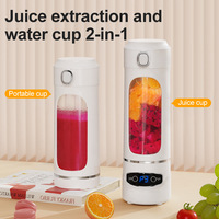 Draagbare sapcentrifuge-blender met 5+ messen, 50W, USB oplaadbaar, fruitmixerbeker voor snelle pulpverdeling, geschikt voor buitengebruik, reizen en thuisgebruik.