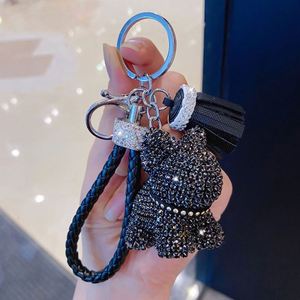 Accessories Shiny Bling Crystal Rhinestone Keychain Dog Animal Bulldog Key Chain for Bag - Product Image 5