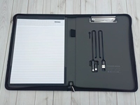 Carnet de notes multifonction A4 en cuir PU durable avec lumière LED, batterie externe et chargement sans fil – Idéal pour la vente en gros
