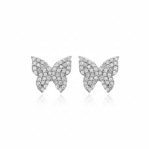 Unique Butterfly Design Gold Plated Stud <b>Earrings</b> Turkish Handmade Wholesale 925 Sterling Silver Jewelry for Women's Party Gift - Product Image 2