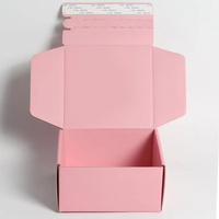 Boîte d'expédition rose personnalisée à fermeture auto-adhésive avec bande déchirable, en papier écologique, pour emballage cadeau et cosmétiques