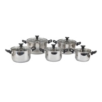 Ensemble de casseroles en acier inoxydable avec couvercle en verre, écologiques, compatibles induction, pour soupes et cuisson, 5 pièces