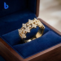 Bague d'éternité à double bande en or jaune 14 carats, diamant de laboratoire taille ronde, bague d'anniversaire, cadeau de mariage raffiné pour partenaire de vie