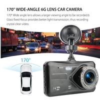 Caméra embarquée double objectif 1080P avec écran tactile IPS 4 pouces, caméra de recul, enregistreur vidéo, vision nocturne, angle de 170°, Wi-Fi intégré