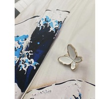 Kancing Logam Berlapis Minyak Dua Sisi 2 Lubang Hitam Putih Bentuk Kupu-kupu Ramah Lingkungan untuk Jas, Sweater, Bentuk Persegi Panjang dan Bintang