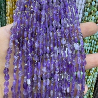 Perles facettées en pierre naturelle en forme de goutte d'eau 4*6mm, pépites d'améthyste en pierres précieuses brutes pour la fabrication de bijoux DIY