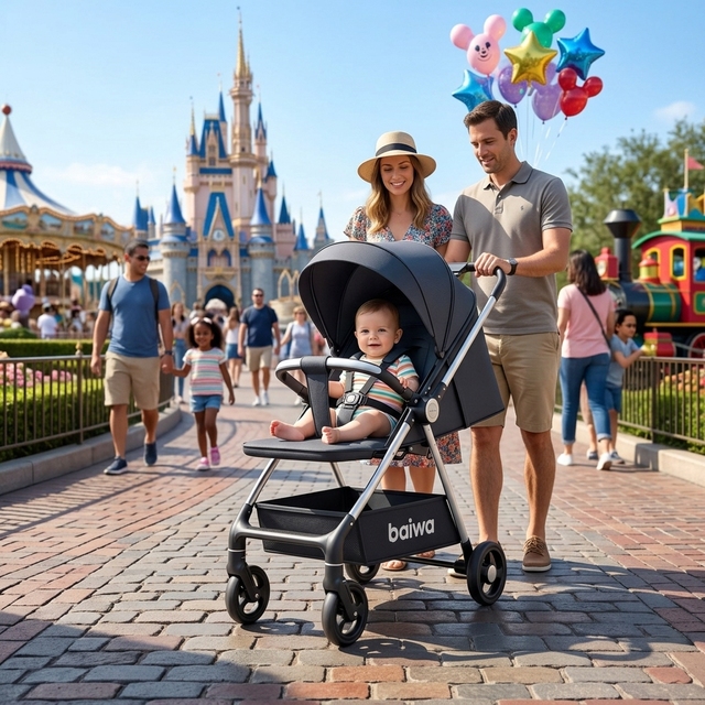 Ultra Small Lightweight Aluminum Alloy Baby Stroller Two-Way Push One-Hand Foldable Easy Carry for Kids 0-3 Years