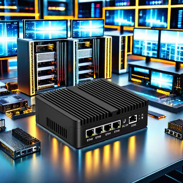 12GEN N100 Industrial Mini PC J4125 4 LAN 2.5G LAN 2 DDR4 Firewall Fanless 4 Ethernet Ports Mini Computer SSD Hard New UK Plug