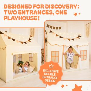 Enfants garçons filles intérieur extérieur Beige Polyester jouets tente fenêtre Playhouse princesse château enfants jouet tente - Product Image 2