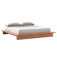 Cadre de lit plateforme en bois massif sans tête de lit, style japonais, lit double pour projets d'appartements, d'hôtels et de villas