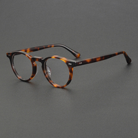 8095 Montures de lunettes optiques rondes vintage haut de gamme en acétate pour femmes et hommes, vente en gros
