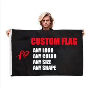 Promotional High Quality Custom Design Print Your Logo Fabric Sublimation Double Sided Custom Flag Banner With Logo Custom Print