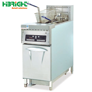 Acier inoxydable commercial 14 + 14L ordinateur friteuse 2 réservoir 2 panier Filtration d'huile chariot minuterie armoire de contrôle de température électrique - Product Image 4