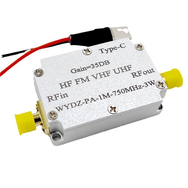 1M-750M 3W HF FM VHF UHF FM transmission broadband RF power amplifier shortwave power amplifier enclosure