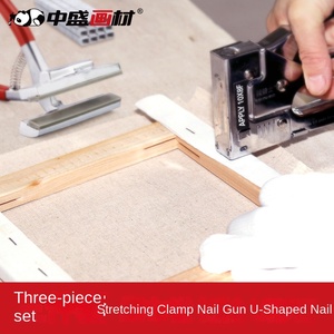 <span class=keywords><strong>Engrapadora</strong></span> manual metálica de boca ancha de 3 piezas con abrazadera y pistola de clavos en U 13/10 - Product Image 3