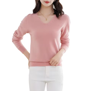 2025 Offres Spéciales <span class=keywords><strong>prix</strong></span> du fabricant <span class=keywords><strong>pull</strong></span> en laine 100% pour femmes avec <span class=keywords><strong>pull</strong></span> à <span class=keywords><strong>col</strong></span> en <span class=keywords><strong>V</strong></span> de différentes couleurs - Product Image 1