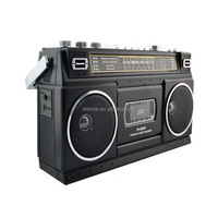 Enregistreur et lecteur de cassettes PX-555BT des années 1980 avec batterie rechargeable MP3 et radio AM/FM - Boombox portable