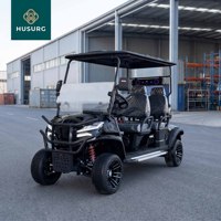 Voiturette de golf électrique tout-terrain noire 4 places, rehaussée, avec audio Bluetooth, certifiée CE, idéale pour les visites en villa et en montagne (ODM)