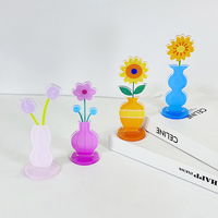Clip photo de bureau en acrylique personnalisé, petits ornements, support, vase en plastique décoratif pour lys de la vallée et jacinthe, clip artisanal, porte-notes
