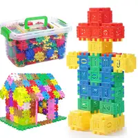 Çocuk büyük parçacık monte oyuncak inşaat blokları çocuk DIY bulmaca blok matematik yapı taşları
