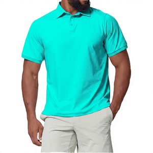 Camisa de Manga Corta Azul Rey para Hombre, Estampada, Color Sólido, Casual, con Botones al Frente, Corte Regular, Tejido Piqué de Poliéster Transpirable - Product Image 2
