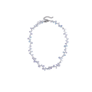 Collier de perles plaqué argent avec cristaux en forme de goutte d'eau, style romantique pour femmes, à porter au quotidien - Product Image 2