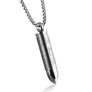 Thép Không Gỉ Có Thể Mở Bullet Men Mặt Dây Chuyền Vòng Cổ Có Thể Được Unscrewed Mens Cross Vòng Cổ Hiphop Trang Sức - Product Image 2