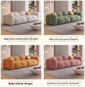 कच्चे माल कारखाने अनुकूलन योग्य आधुनिक लक्जरी लिविंग रूम मखमली कॉम्बो सोफा फोम पैडिंग सीधे पंक्ति वैक्यूम संपीड़ित सोफे - Product Image 2