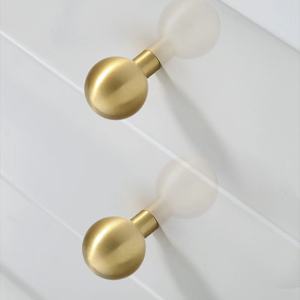 Poignée de tiroir en laiton, poignée de porte de placard américain, poignée de garde-robe, bronze, ronde, poignée de placard à trou unique - Product Image 2