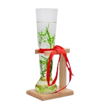 Verre à bière long personnalisé, nouveau modèle, 550 ml, avec support en bois pour la bière de fête