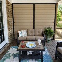 Système d'ombrage résidentiel pour terrasse, panneaux de brise-vue extérieurs résistants aux intempéries avec persiennes en aluminium sur mesure pour véranda