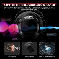Casque étanche IP67 avec microphone mains libres intégré, haut-parleurs pour casque de moto, assistant vocal 40 mm