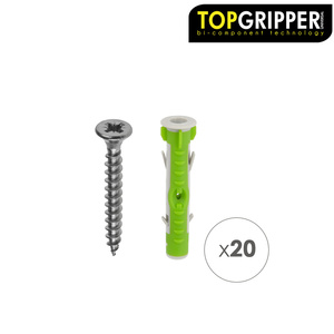 ปลั๊กสองวัสดุ Topgripper บรรจุในแพ็คพลาสติกพร้อมสกรู 0/8 มม. 20 ชิ้น - Product Image 2