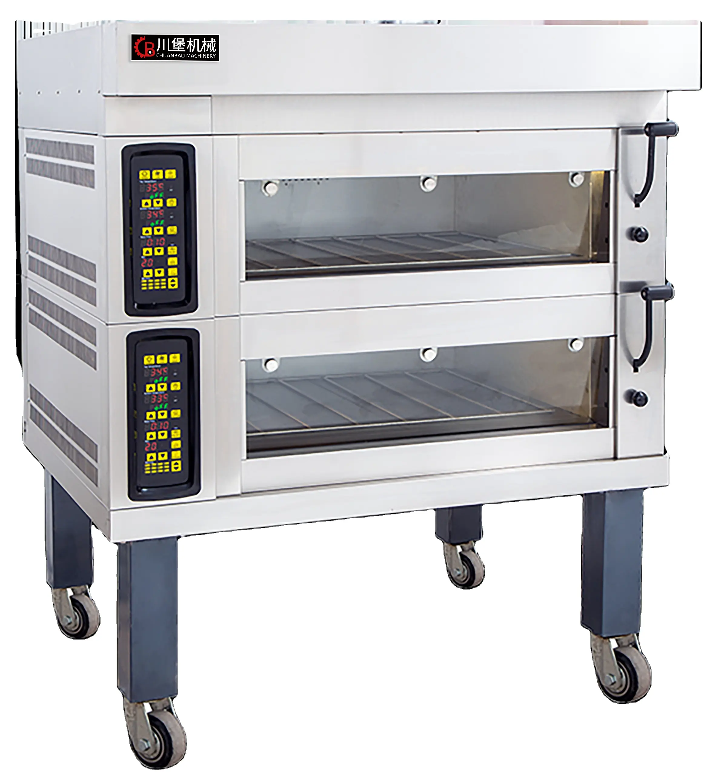 यूरोपीय शैली के बेकरी उपकरण पेशेवर ब्रेड बेकिंग मशीन इलेक्ट्रिक ओवन वाणिज्यिक ओवन 2डेक4ट्रे