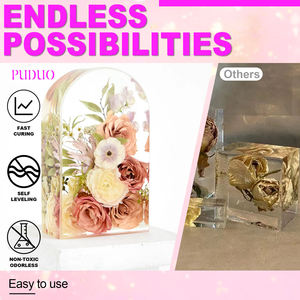 Kit de Resina Epoxi Cristal Transparente 1:1, 36 oz de Resina + 36 oz de Endurecedor, Nueva Fórmula Antiamarilleo, Fuerte y sin Burbujas para Manualidades con Resina - Product Image 5