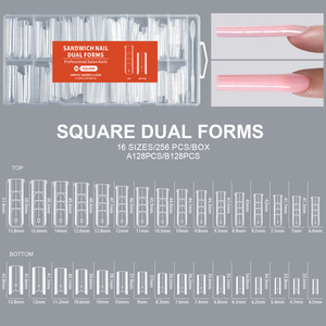 Boîte de 96 faux ongles en cristal à extension rapide, avec moule transparent pour la manucure en salon et le nail art - Product Image 2