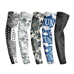Verano UPF45 + protección solar UV ciclismo refrigeración hombres <span class=keywords><strong>tatuaje</strong></span> hielo seda brazo cubierta deportes impresión personalizada brazo <span class=keywords><strong>manga</strong></span> - Product Image 4