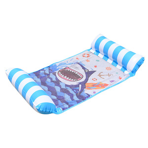 TANYOZHE Tumbona Flotante Inflable de 122x70cm con Estampado de Malla y Almohadas a Rayas para Adultos, Hamaca Acuática para Piscina - Product Image 3