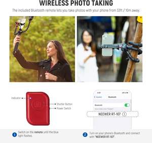 <span class=keywords><strong>NEEWER</strong></span> T91 <span class=keywords><strong>Trépied</strong></span> flexible pour iPhone Mini support de <span class=keywords><strong>trépied</strong></span> de téléphone portable pour Vlog, bras magiques/obturateur/pince de téléphone/support de caméra d'action - Product Image 2