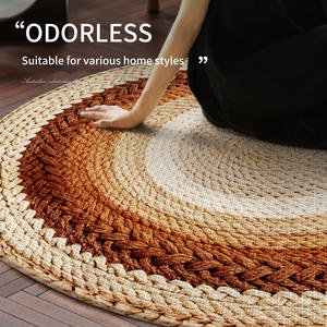 Alfombra Redonda Hengai Estilo Wabi-Sabi con Patrón Geométrico, Alfombra Acolchada para Dormitorio - Product Image 3