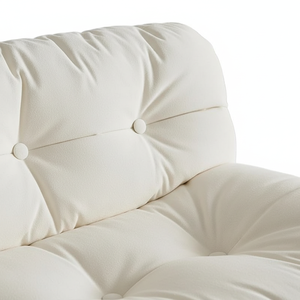 Sofá de Tela Moderno en Forma de L de Dos Plazas <span class=keywords><strong>para</strong></span> Sala de Estar, Apartamento Pequeño, Color Crema, Funda Extraíble y Lavable - Product Image 5