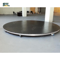Scène de mariage circulaire de petite taille sur mesure, design de podium portable en forme de quart de cercle, plateforme ronde en bois