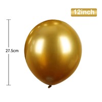 Décorations de mariage pour adultes, ballons en latex métalliques mats à l'hélium, décoration de fête d'anniversaire, 12 pouces, or, argent, noir