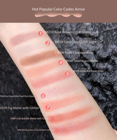 Palette de fards à paupières minéraux mats rose fumé à faible saturation, marque privée, couleurs nude délicates et transparentes, longue tenue, teintes claires et foncées