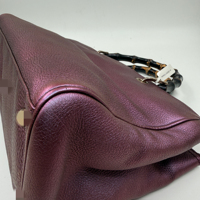 Sacs à main de luxe d'occasion en gros - Sac fourre-tout étincelant en cuir véritable style bambou, un incontournable pour les soirées