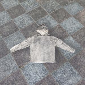 Sudadera con Capucha Extra Grande para Hombre, Estilo Vintage, Lavada al Ácido, 100% Algodón, con Estampado de Letras, para Otoño - Product Image 1