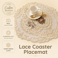Table à manger broderie artisanat napperon Style européen dentelle isolation plaque tapis Anti-brûlure macramé dessous de verre tapis de Table