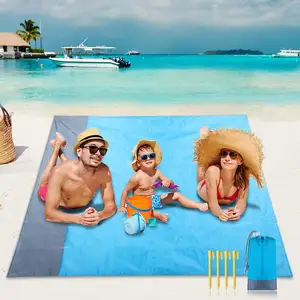 oversized custom beach blanket sand proof sand free organic lounge sand less custom waterproof beach mat